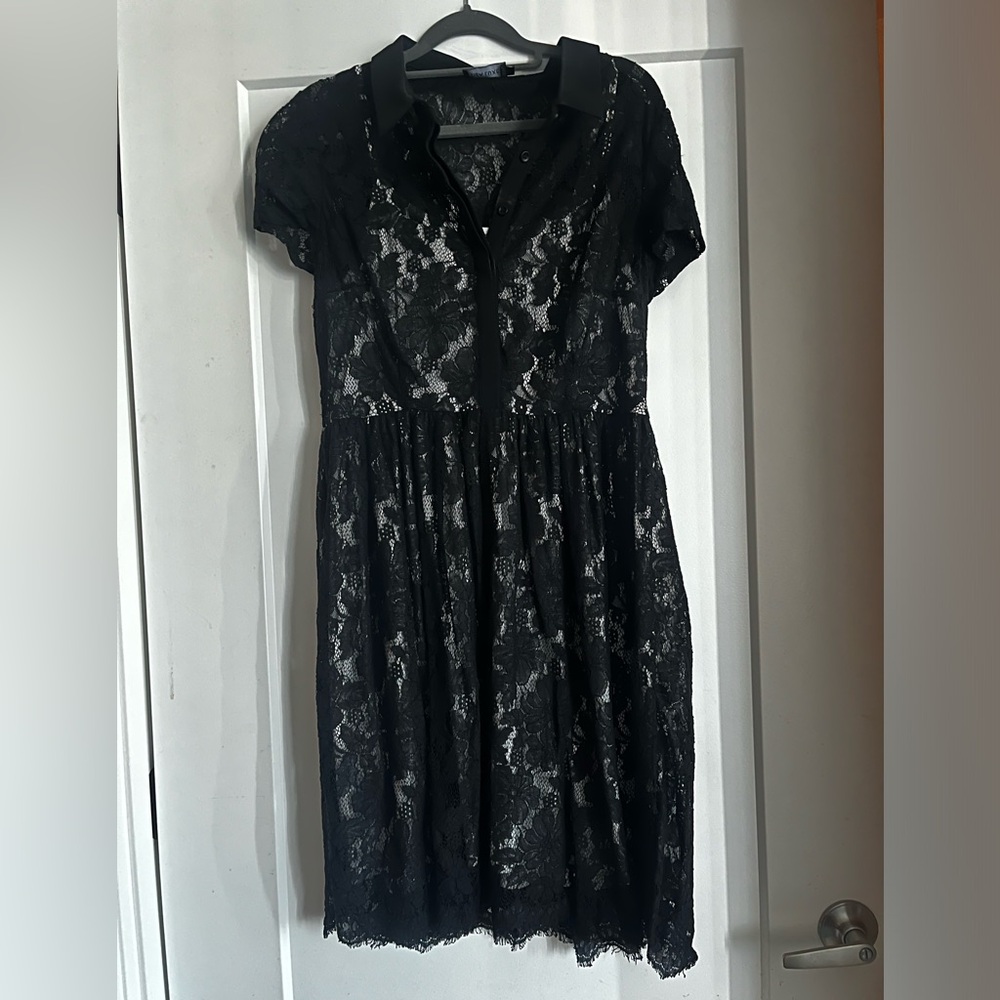 Black lace collared dress - ModCloth, L